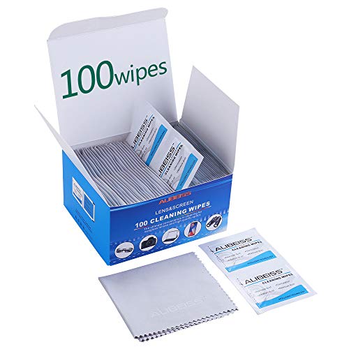 Pre-Moistened Lens Wipes ALIBEISS Screen Wipes for Glasses, Camera,Tablets, S...