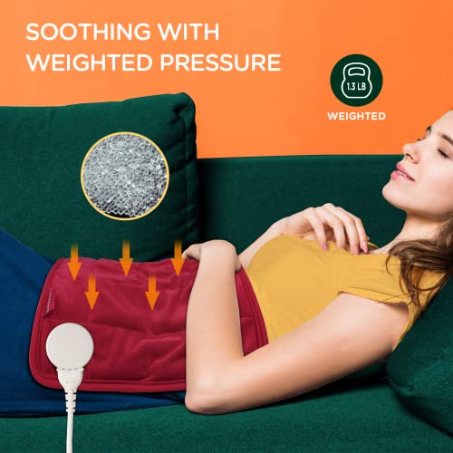 Comfytemp Weighted Heating Pad, Small Electric Heat Pads with Fast Heat, 9 He...