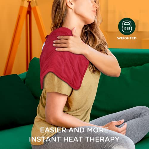 Comfytemp Weighted Heating Pad, Small Electric Heat Pads with Fast Heat, 9 He...