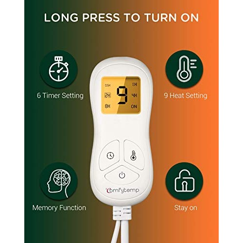 Comfytemp Weighted Heating Pad, Small Electric Heat Pads with Fast Heat, 9 He...