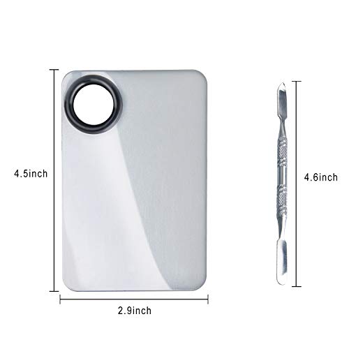 ALIOBC Makeup Mixing Palette, Upgrad Stainless Steel Metal Mixing Palette wit...
