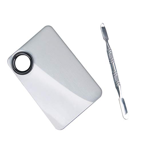 ALIOBC Makeup Mixing Palette, Upgrad Stainless Steel Metal Mixing Palette wit...
