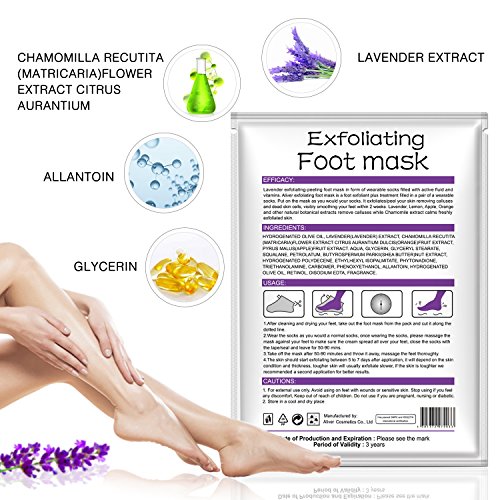 Foot Peel Mask 3 Pack， Exfoliator Peel Off Calluses Dead Skin Callus Remover...