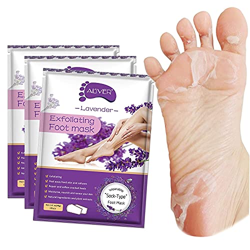 Foot Peel Mask 3 Pack， Exfoliator Peel Off Calluses Dead Skin Callus Remover...