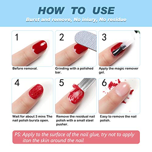 Gel Nail Polish Remover, (2PACK) Easily & Quickly Soak off Gel Polish No Need...