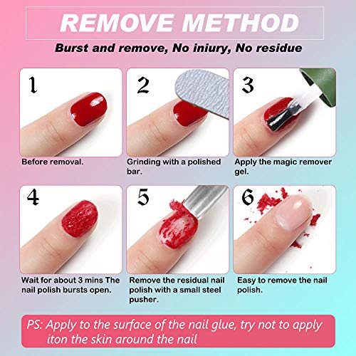 Gel Nail Polish Remover, (3pcs)Easily & Quickly Removes Soak-Off Gel Polish, ...