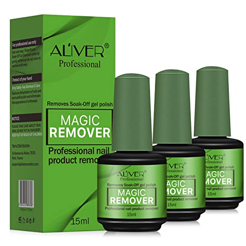 Gel Nail Polish Remover, (3pcs)Easily & Quickly Removes Soak-Off Gel Polish, ...