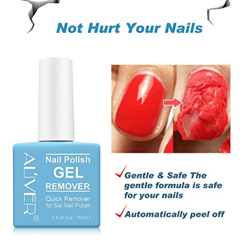 Nail Polish Remover, gel polish remover in 3-5 Minutes Easily Removes Soak-Of...