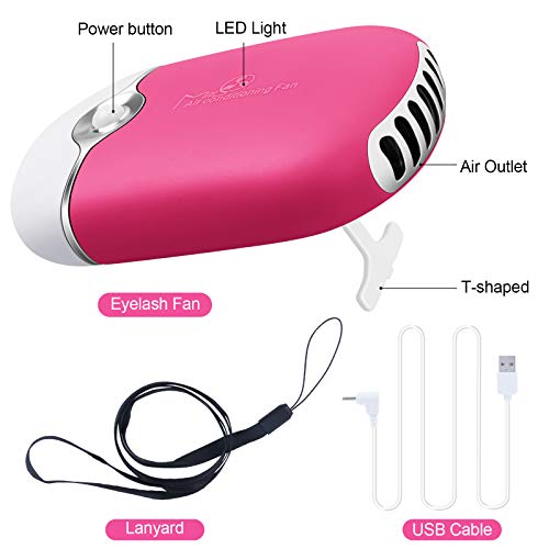 Eyelash Fan Dyer with 2 Pcs Lash Tweezers ,USB Mini Portable Fan Rechargeable...