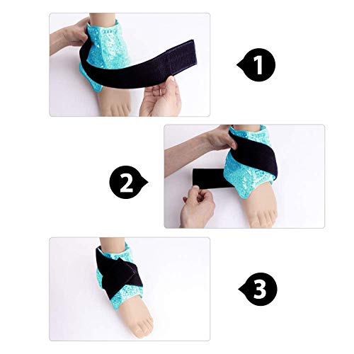 Ankle/Sport Foot Ice Therapy Wrap,Hot Cold Ice Gel Pack with Adjustable Brace...