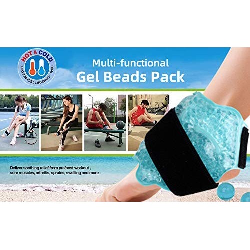 Ankle/Sport Foot Ice Therapy Wrap,Hot Cold Ice Gel Pack with Adjustable Brace...