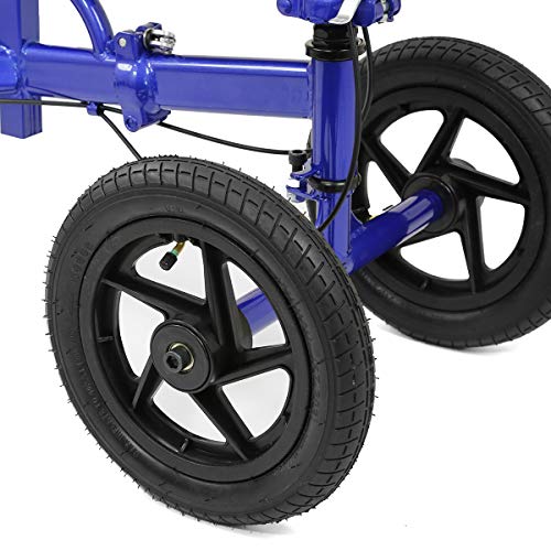 AllCure Quad All Terrain Foldable Medical Steerable Knee Walker Scooter, Blue...