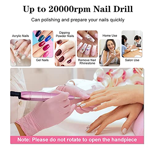 Alles Electric Nail Drill, 20000rpm Nail File Drill for Acrylic Nails Gel, Po...