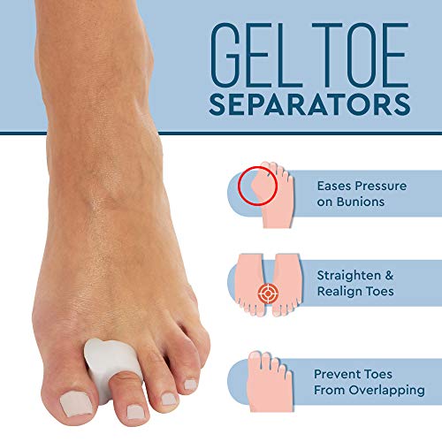 8 Pack Toe Separators for Bunions - Toe Spacers, Hammer Toe Straightener, Cor...