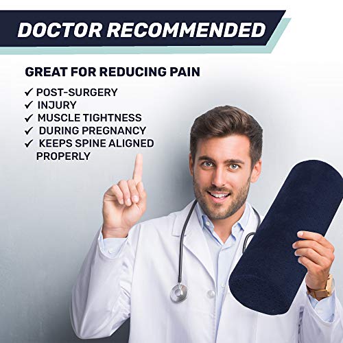 Bamboo Round Cervical Roll Cylinder Bolster Pillow with Removable Washable Co...