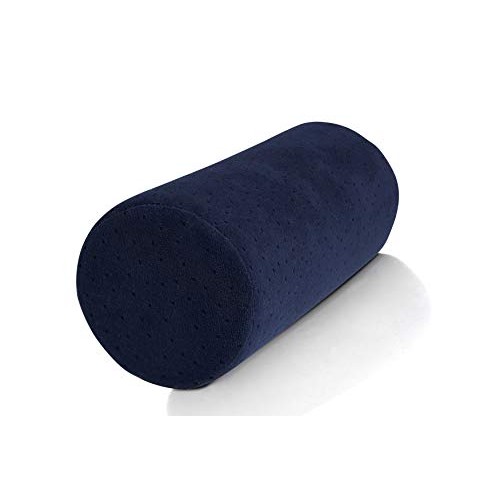 Bamboo Round Cervical Roll Cylinder Bolster Pillow with Removable Washable Co...