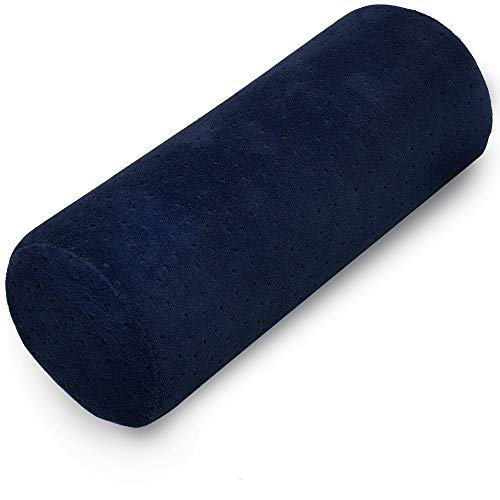 Bamboo Round Cervical Roll Cylinder Bolster Pillow with Removable Washable Co...