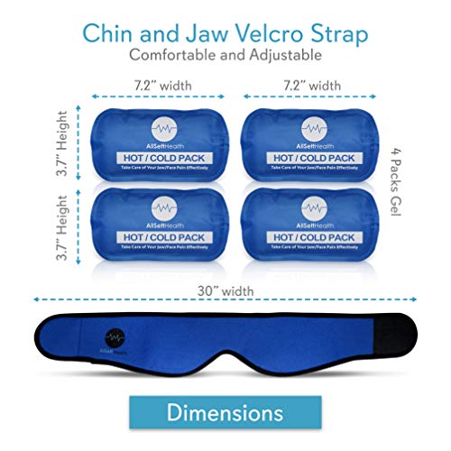 Face Ice Pack for Wisdom Teeth, Jaw, Head and Chin, 4 Reusable Hot or Cold Ge...