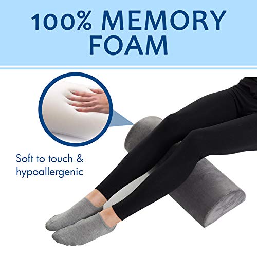 Large Half Moon Bolster Pillow for Legs, Knees, Lower Back and Head, Lumbar S...