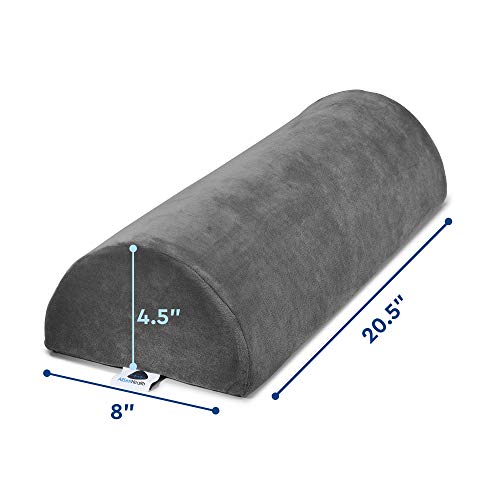 Large Half Moon Bolster Pillow for Legs, Knees, Lower Back and Head, Lumbar S...