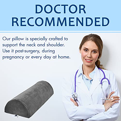 Large Half Moon Bolster Pillow for Legs, Knees, Lower Back and Head, Lumbar S...