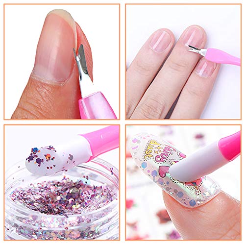 Allstarry 30 Pieces Nail Cuticle Trimmer Remover Plastic Handle Cuticle Pushe...