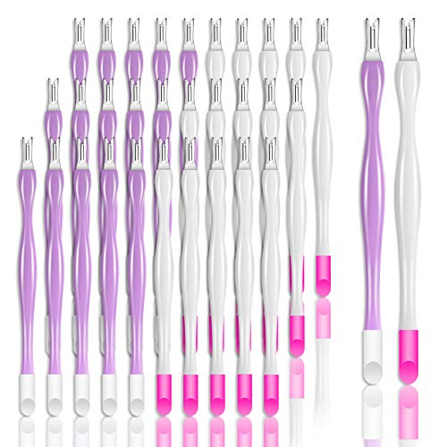 Allstarry 30 Pieces Nail Cuticle Trimmer Remover Plastic Handle Cuticle Pushe...
