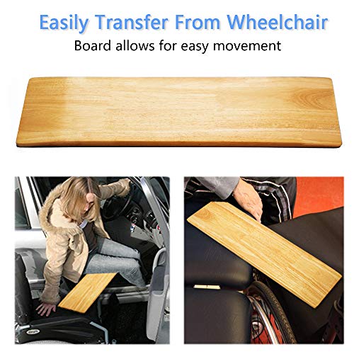 Wooden Slide Transfer Board with Handles, 500 lb Capacity Heavy Duty Slide Bo...
