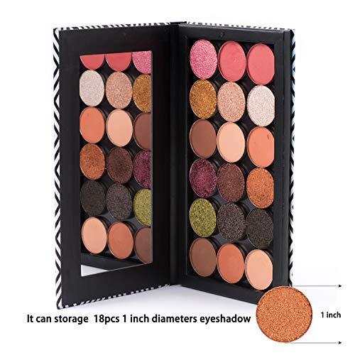 Allwon Magnetic Palette Black Empty Makeup Palette with Mirror and 20Pcs Adhe...