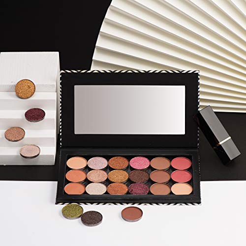 Allwon Magnetic Palette Black Empty Makeup Palette with Mirror and 20Pcs Adhe...