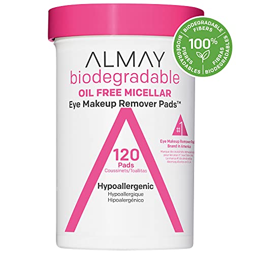 Almay Biodegradable Oil Free Micellar Eye Makeup Remover Pads, Hypoallergenic...