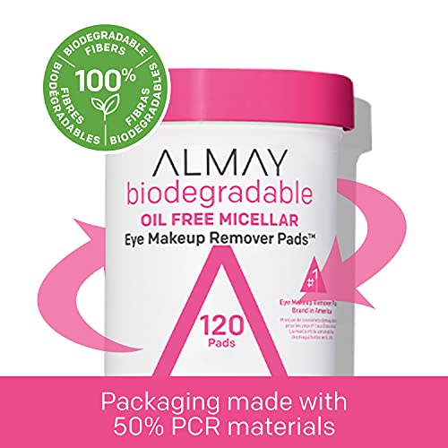 Almay Biodegradable Oil Free Micellar Eye Makeup Remover Pads, Hypoallergenic...