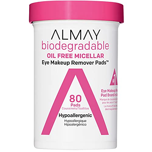 Almay Biodegradable Oil Free Micellar Eye Makeup Remover Pads, Hypoallergenic...
