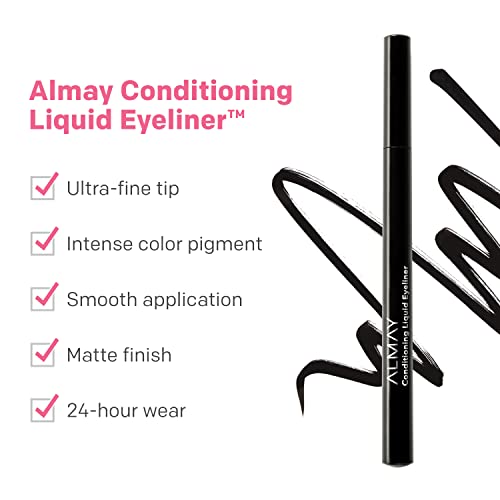 Almay Conditioning Liquid Eyeliner, Longwearing, Waterproof, Hydrating, 10 Bl...