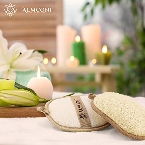 Almooni Premium Exfoliating Loofah Pad Body Scrubber, Made with Natural Egypt...