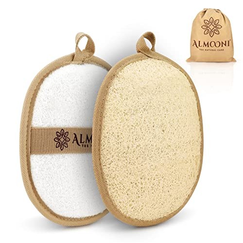 Almooni Premium Exfoliating Loofah Pad Body Scrubber, Made with Natural Egypt...