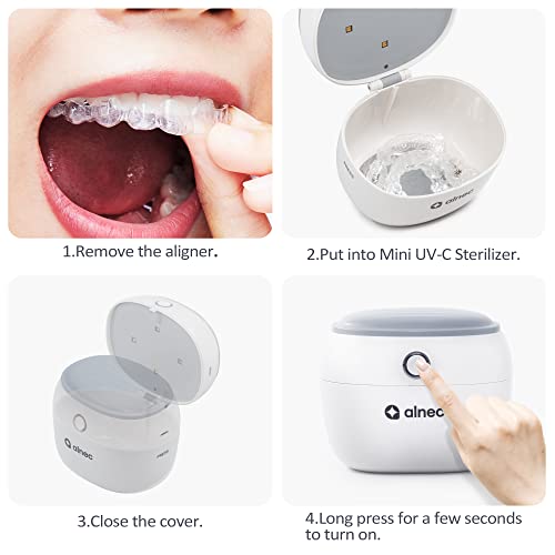 Retainer Case, UVC Sanitizer Invisalign Cleaner Case, Denture Case, Night Mou...