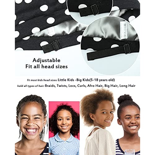 Kids Hair Bonnets for Black Girls Braids Locs Natural Curly Frizzy Hair Care ...