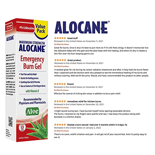 Alocane Emergency Burn Gel, 4 Ounce, Clear