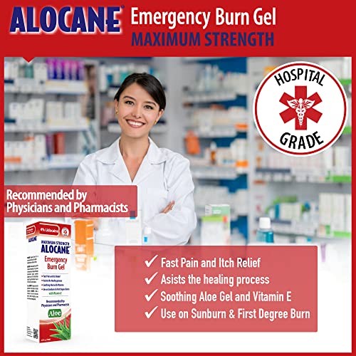 Alocane Emergency Burn Gel, 4% Lidocaine Maximum Strength Fast Pain and Itch ...