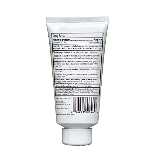 Alocane Emergency Burn Gel, 4% Lidocaine Maximum Strength Fast Pain and Itch ...