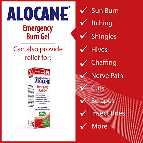Alocane Emergency Burn Gel, 4% Lidocaine Maximum Strength Fast Pain and Itch ...
