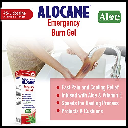 Alocane Emergency Burn Gel, 4% Lidocaine Maximum Strength Fast Pain and Itch ...