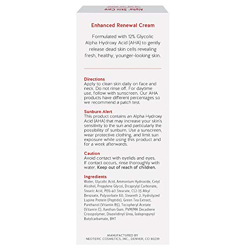 Alpha Skin Care Enhanced Renewal Cream | Anti-Aging Formula | 12% Glycolic Al...