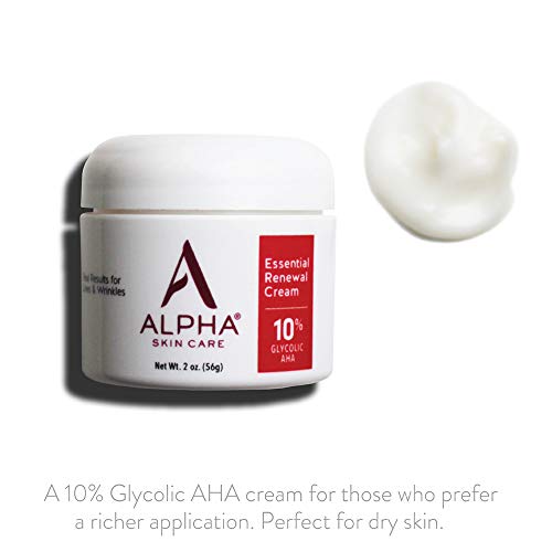 Alpha Skin Care Essential Renewal Cream | Anti-Aging Formula | 10% Glycolic A...