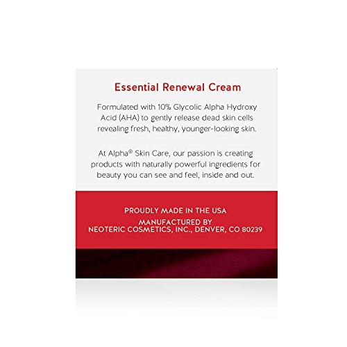 Alpha Skin Care Essential Renewal Cream | Anti-Aging Formula | 10% Glycolic A...