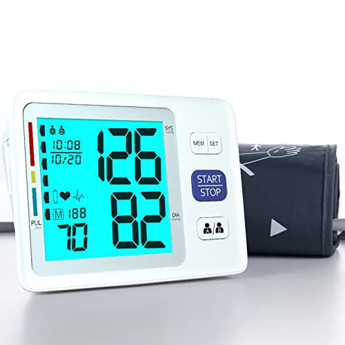 Blood Pressure Monitor Upper Arm Automatic Digital BP Monitor Adjustable Larg...