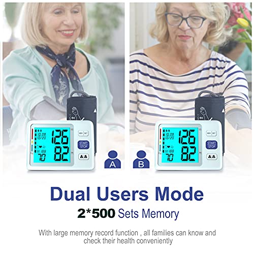 Blood Pressure Monitor Upper Arm Automatic Digital BP Monitor Adjustable Larg...