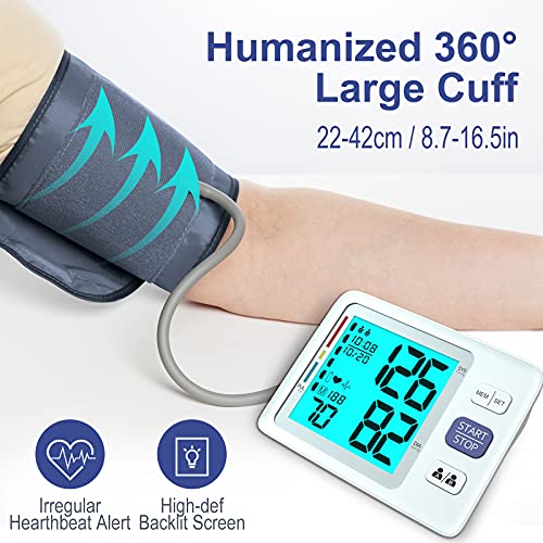 Blood Pressure Monitor Upper Arm Automatic Digital BP Monitor Adjustable Larg...