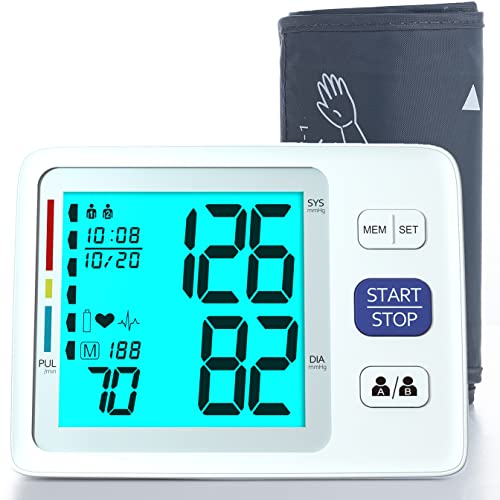 Blood Pressure Monitor Upper Arm Automatic Digital BP Monitor Adjustable Larg...